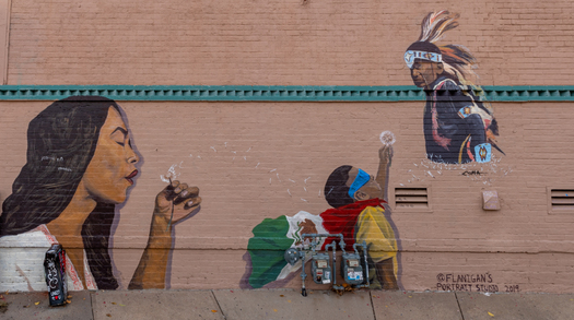 Portraits of Native Americans Painted on a Wall