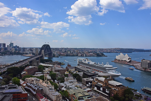 Tour Ship in Sydney Harbor