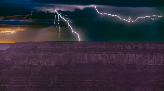 Lightning over Grand Canyon