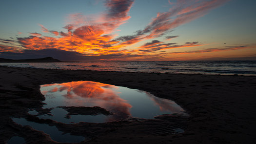 Sunset over water