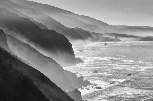 A series of chiffs along a shore